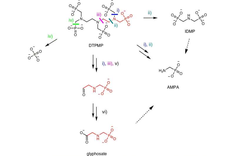Detergent additives found to generate glyphosate in treated wastewater